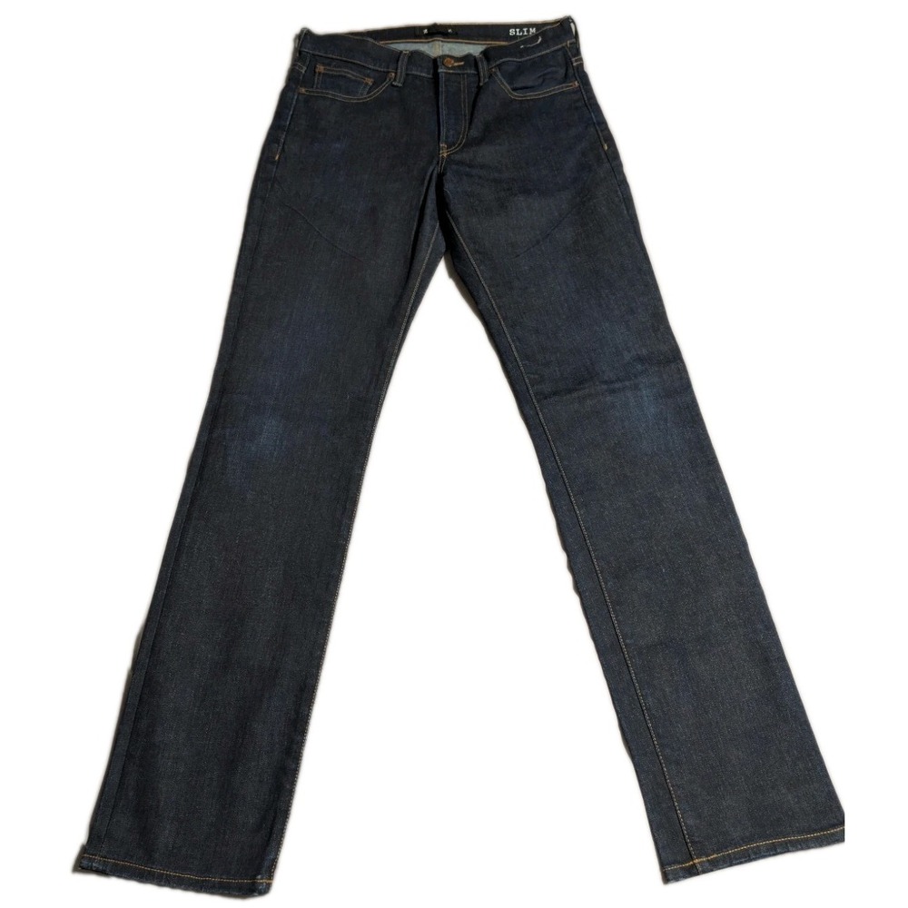 Madewell Slim Jeans Mens 32x34 Dark Wash Stretch Denim Blue Modern Clean